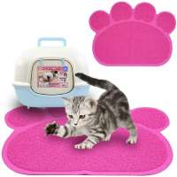 Pet Cat Puppy Kitten Dish Bowl Food Water Feeding PVC Non-Slip Cat Paw Shape Mat Placemat