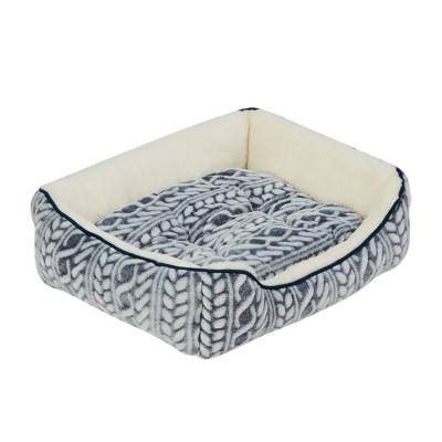 Factory Custom Fluffy Rectangular Bolster Orthopedic Pet Dog Bed with Removable Cover