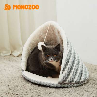 2020 Pet Shop Soft Taper Slipper Cave Covered Cat  Dog Bed