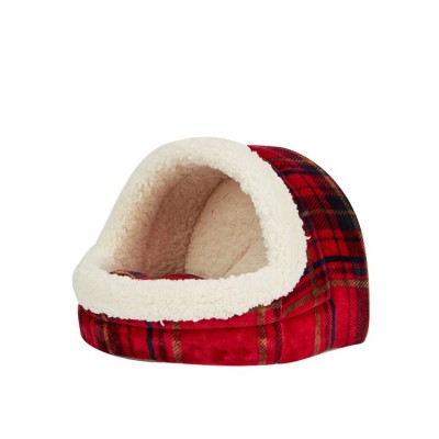 Wholesale Soft Comfortable Hood Slipper shape Covered Cat  Dog Bed Puppy Kennel