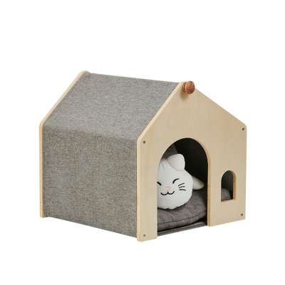 Modern Large  Wooden Removable And Washable Indoor Wooden Pet  Bed Cat House